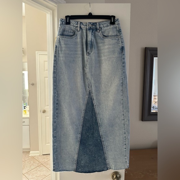 BlankNYC long two-tone denim skirt - Picture 1 of 2